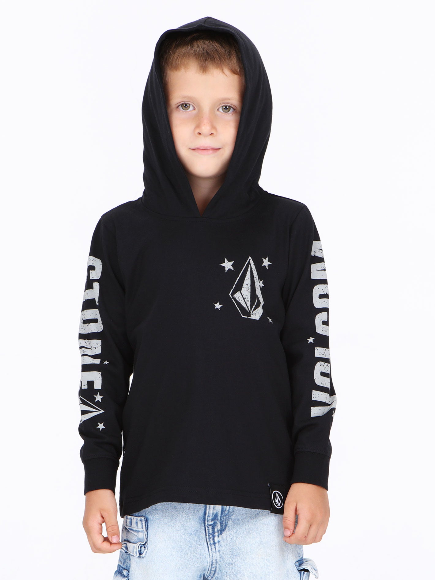 Volcom Little Boys Stargazzer Long Sleeve Tee Top - Black