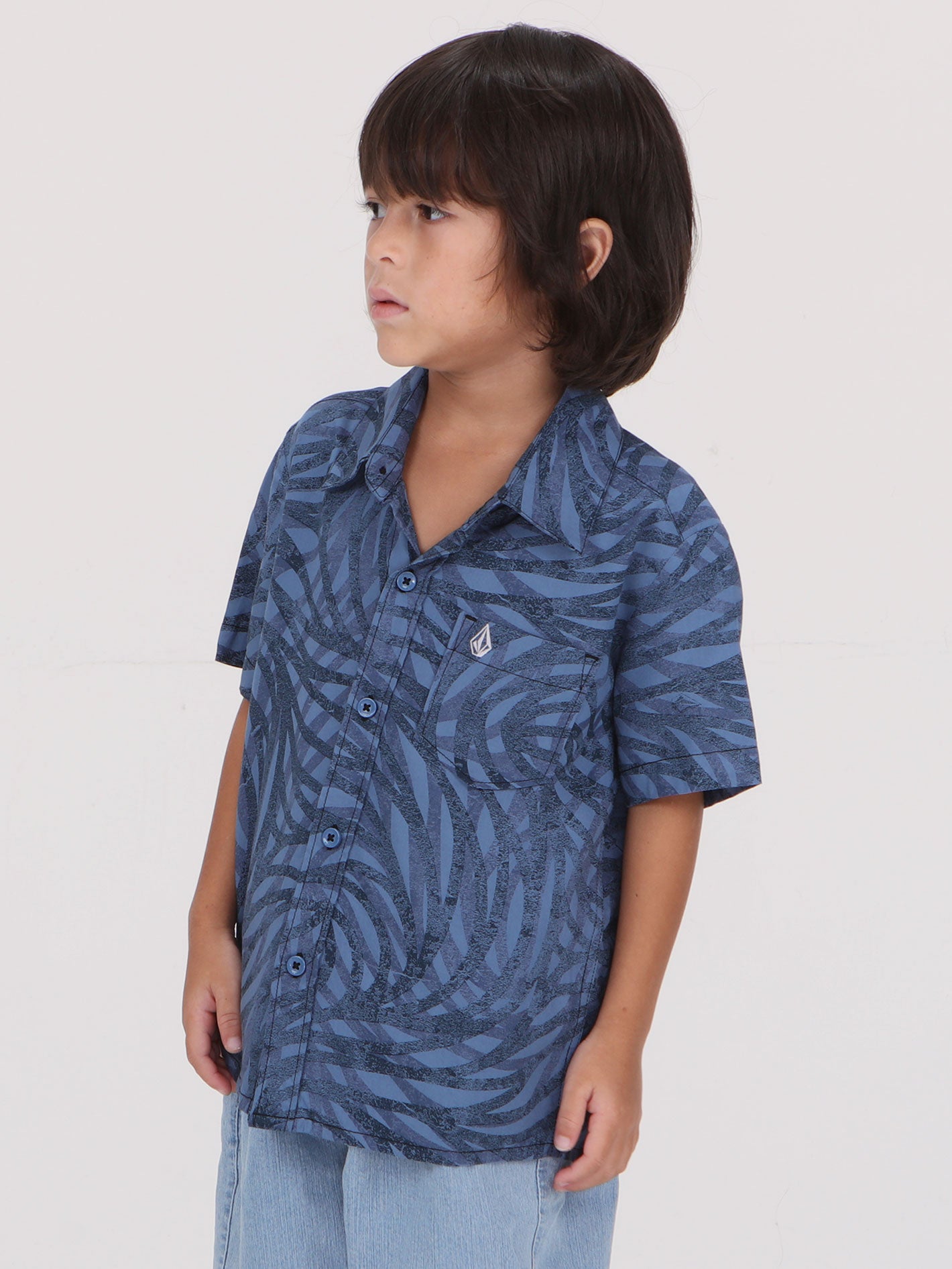 Volcom Little Boys Equal Short Sleeve  Shirt - Blueberry