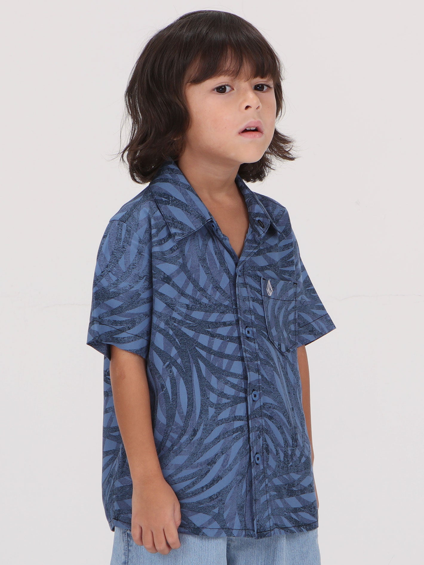 Volcom Little Boys Equal Short Sleeve  Shirt - Blueberry