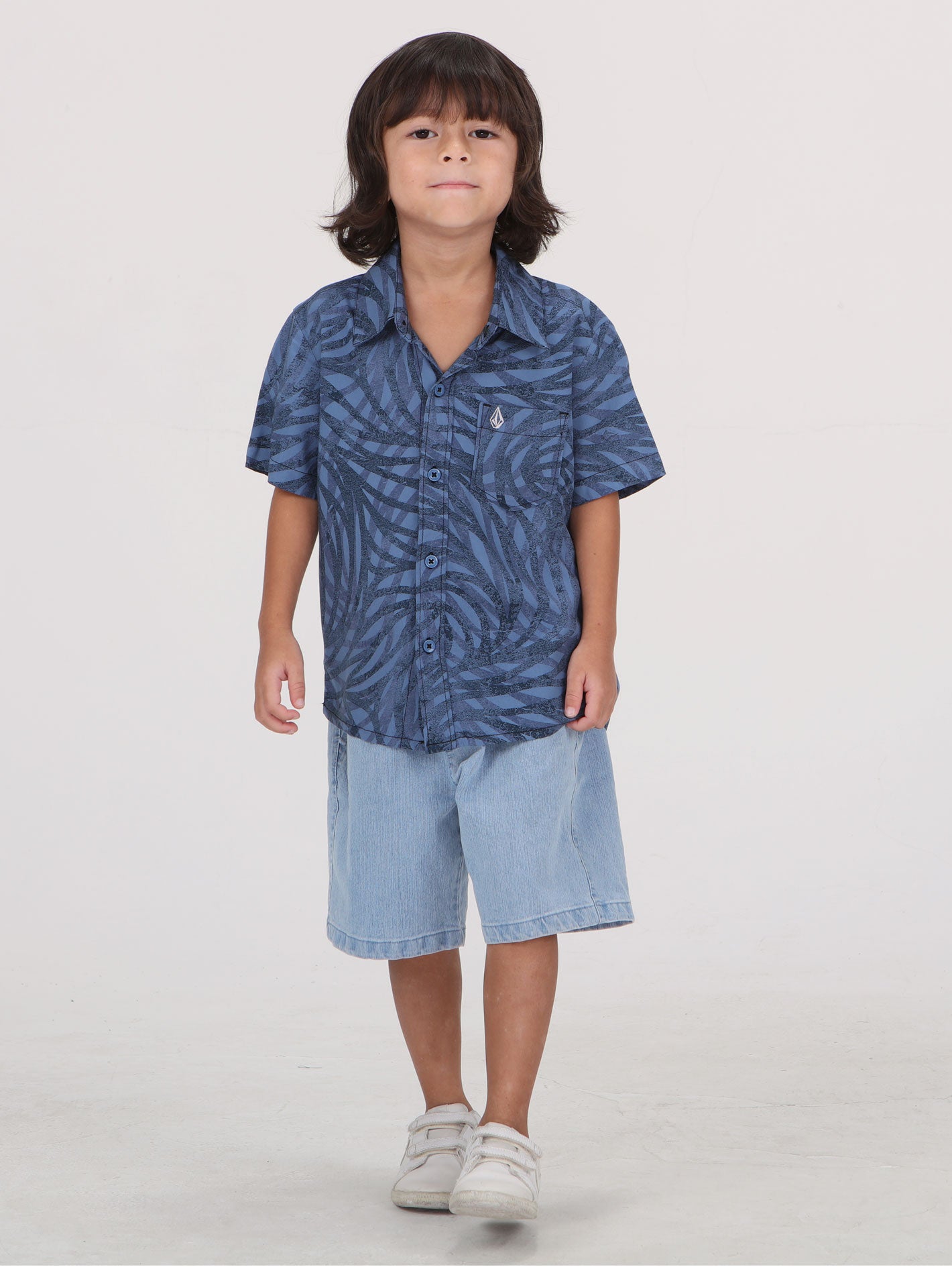 Volcom Little Boys Equal Short Sleeve  Shirt - Blueberry