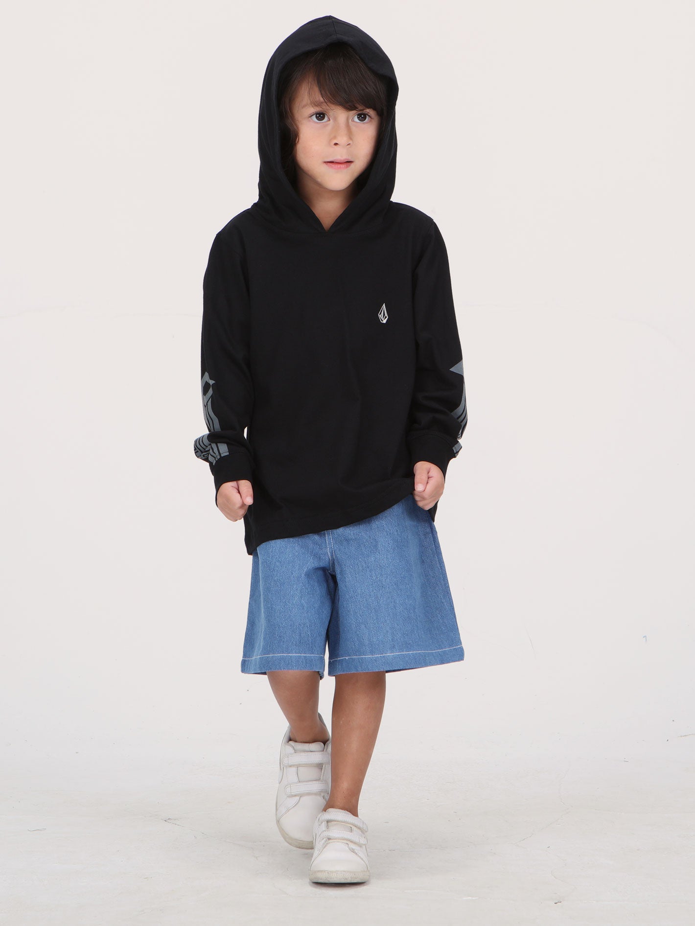 Volcom Little Boys Wydler Long Sleeve Tee Top - Black
