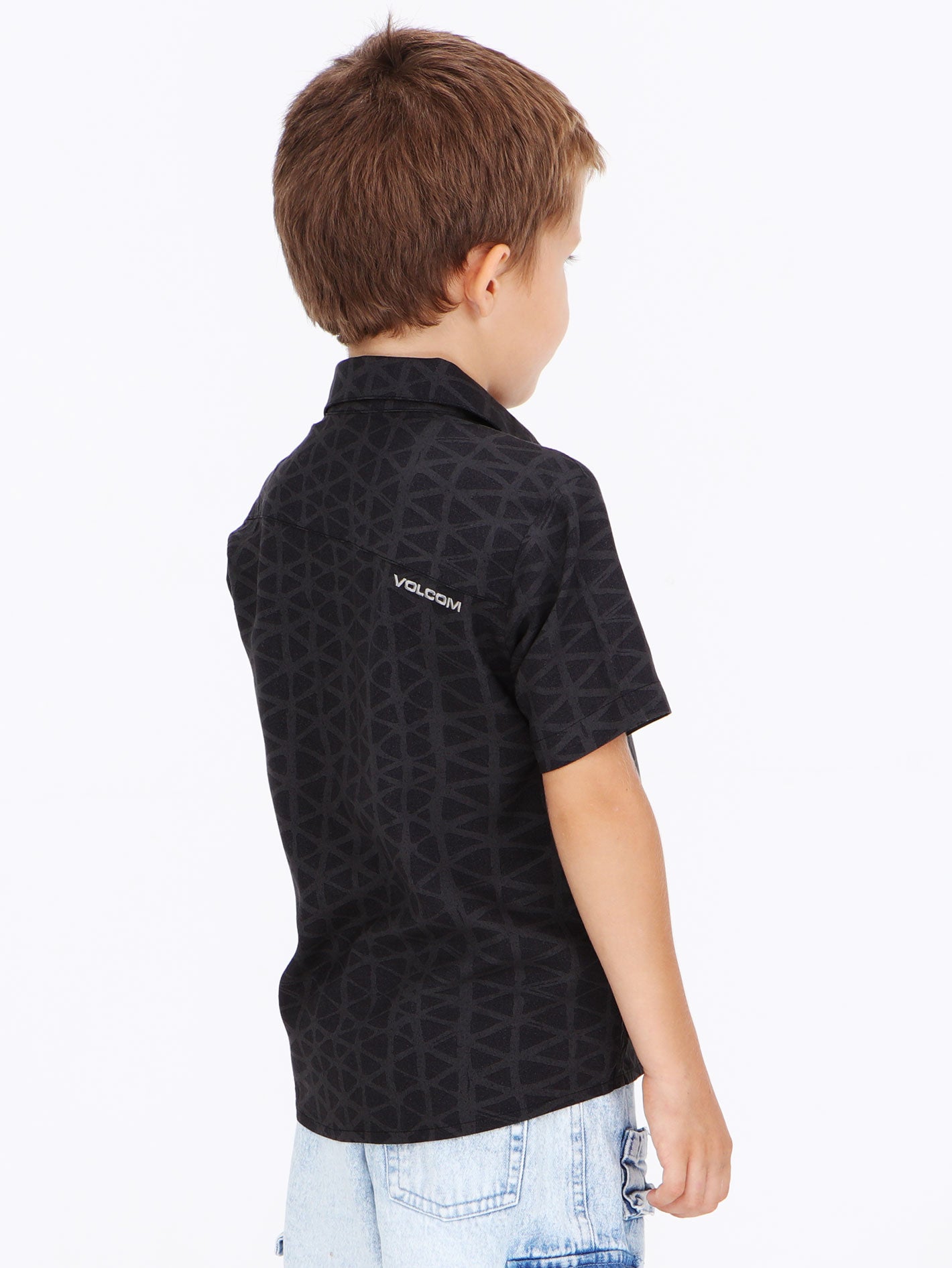 Volcom Little Boys Gibb  Short Sleeve  Shirt - Black
