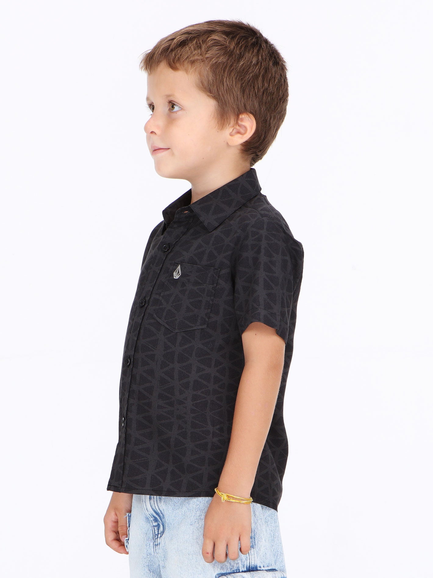 Volcom Little Boys Gibb  Short Sleeve  Shirt - Black