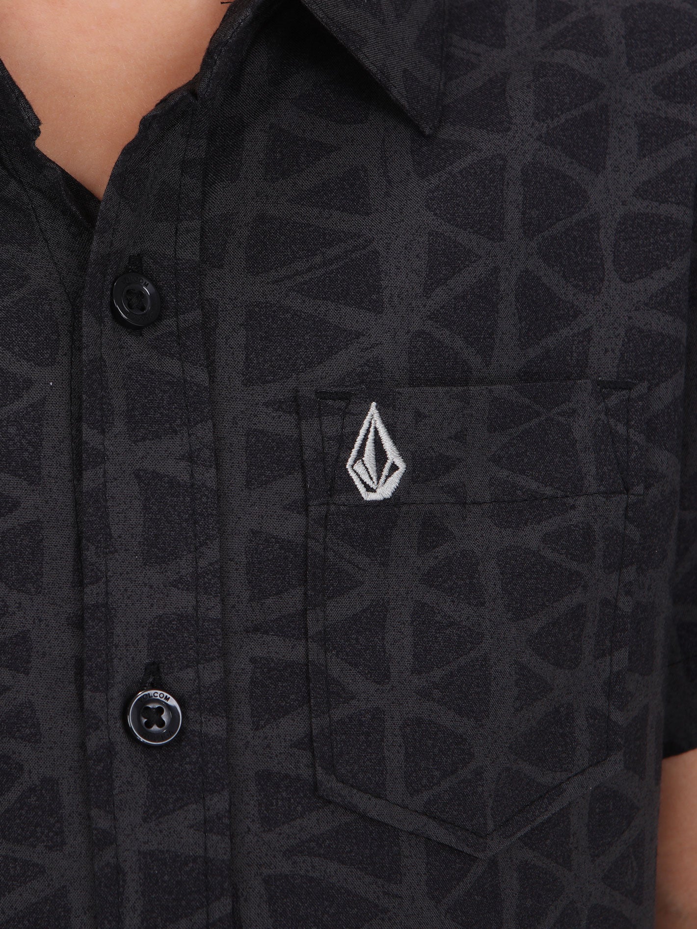 Volcom Little Boys Gibb  Short Sleeve  Shirt - Black