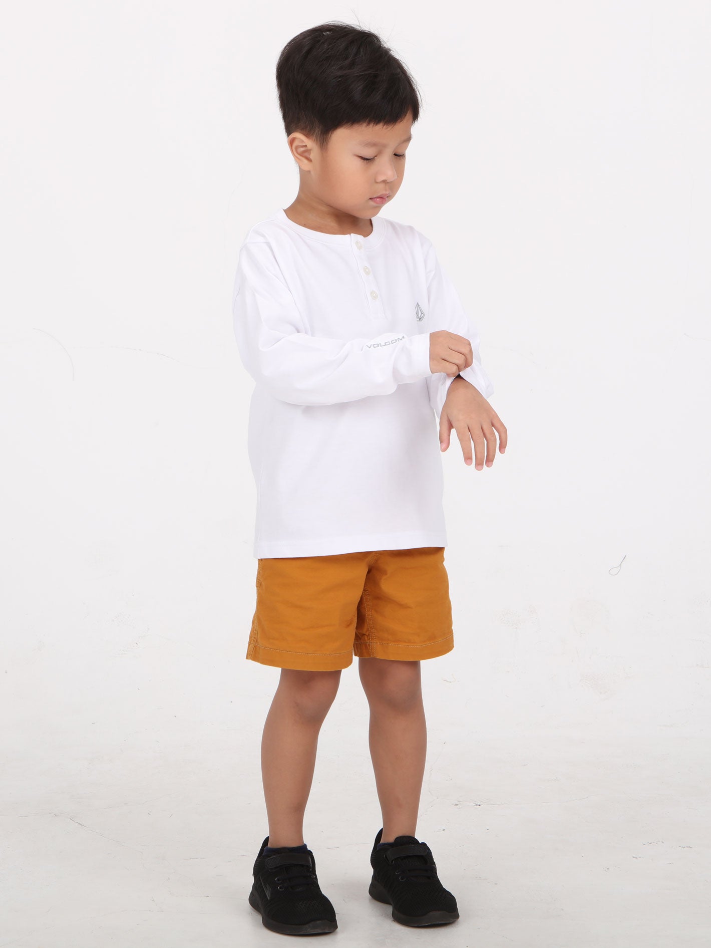 Volcom Little Boys Moulder Long Sleeve Tee Top - White