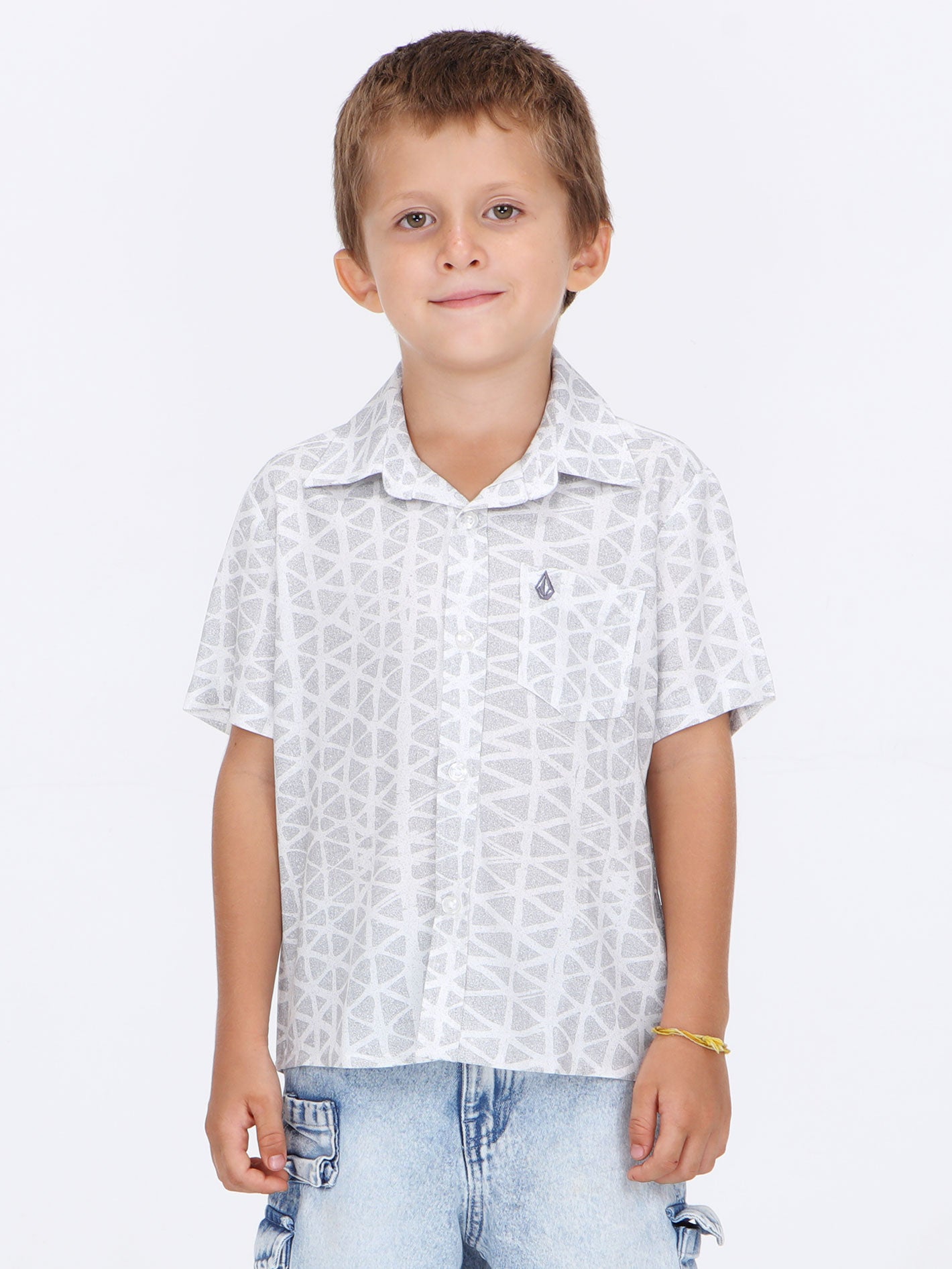Volcom Little Boys Gibb Short Sleeve  Shirt - White