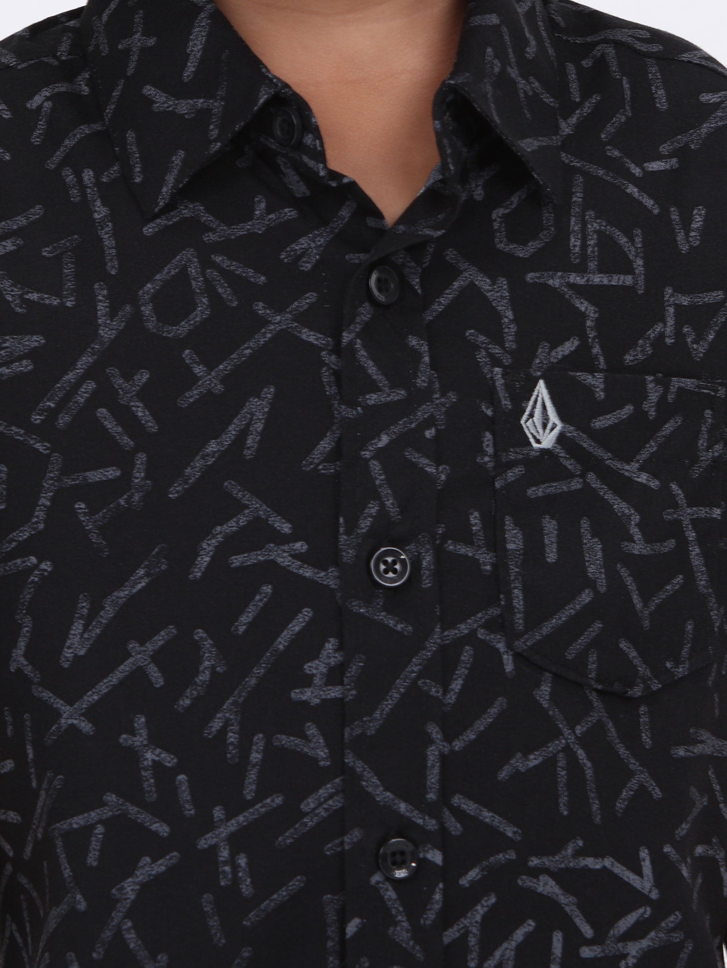 Volcom Little Boys Gusto Short Sleeve  Shirt - Black