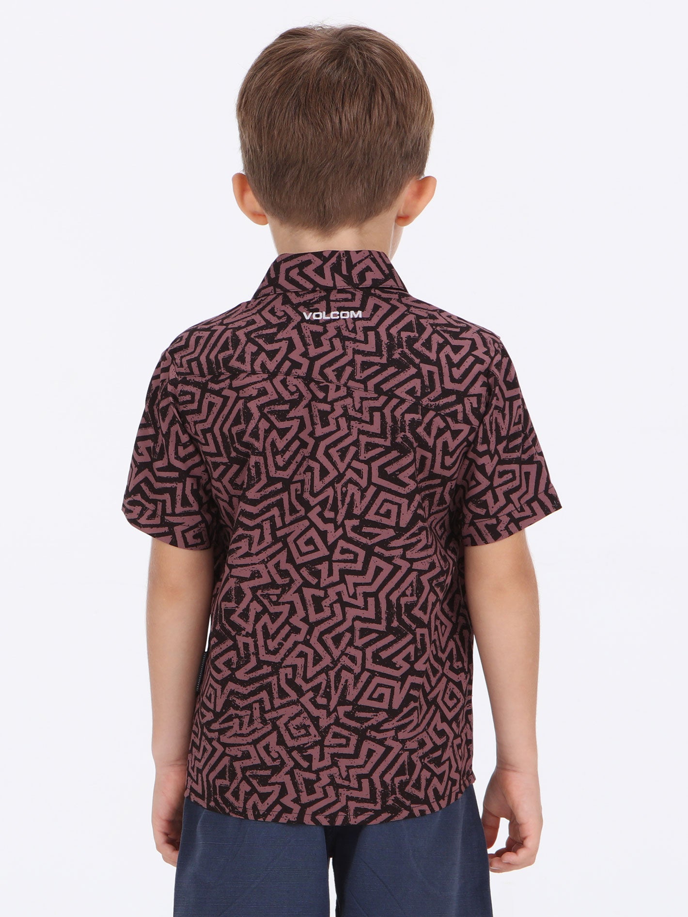 Volcom Little Boys Weave  Short Sleeve  Shirt - Pist Punch