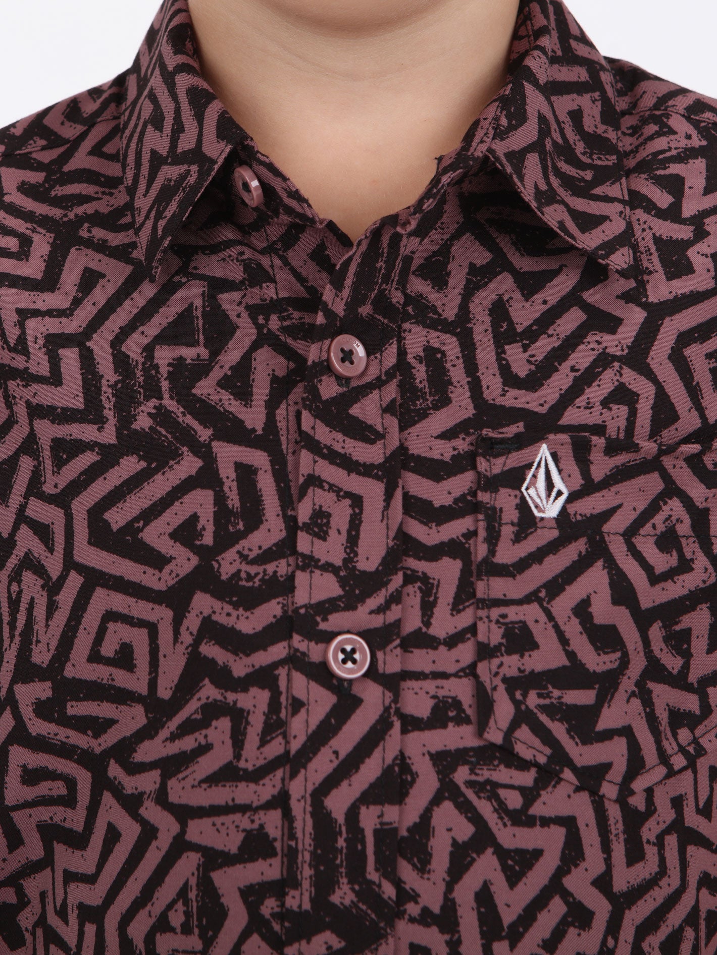 Volcom Little Boys Weave  Short Sleeve  Shirt - Pist Punch
