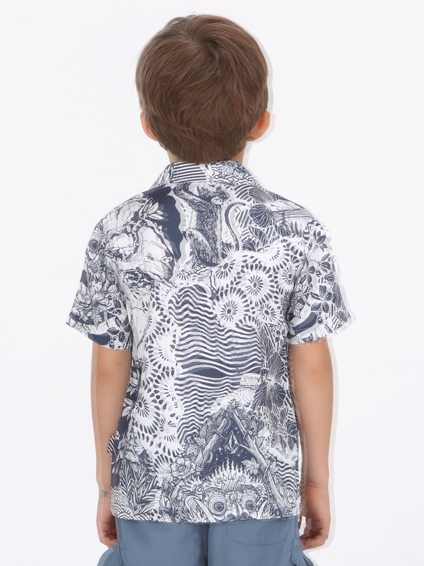 Volcom Little Boys Bali Collage Shirt - Blue Mirage