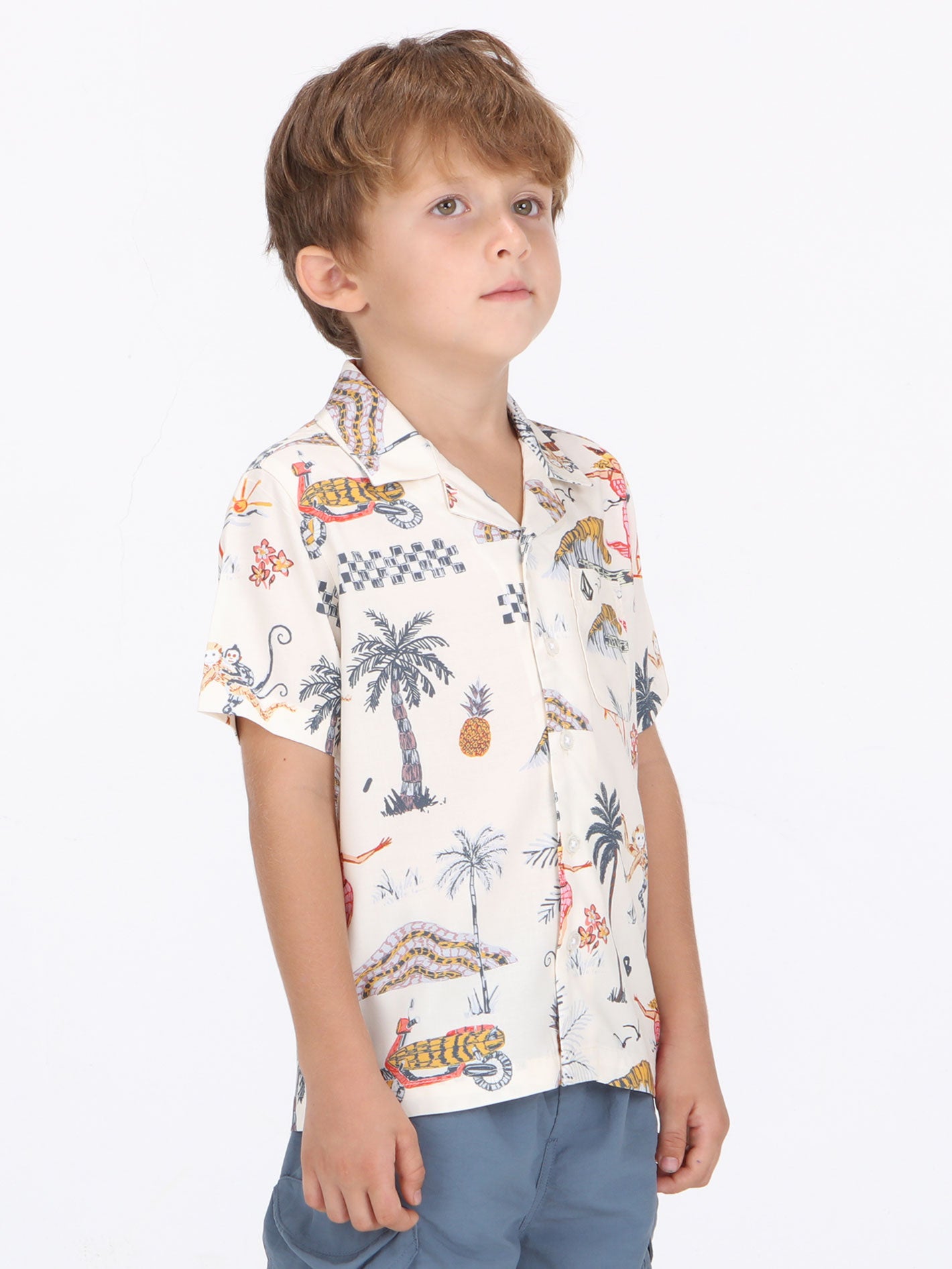 Volcom Little Boys Sunset Swingers Shirt - Natural