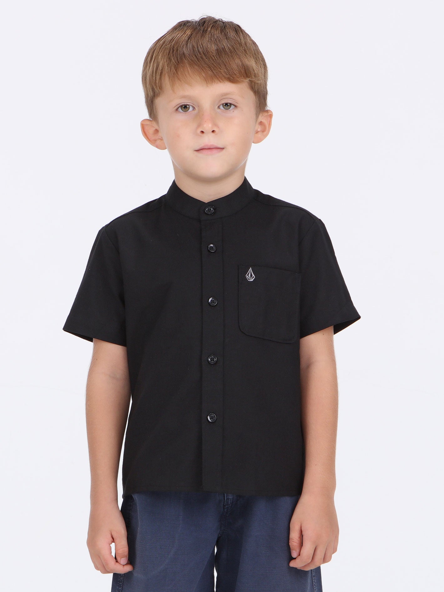 Volcom Little Boys Grover Short Sleeve  Shirt - Black