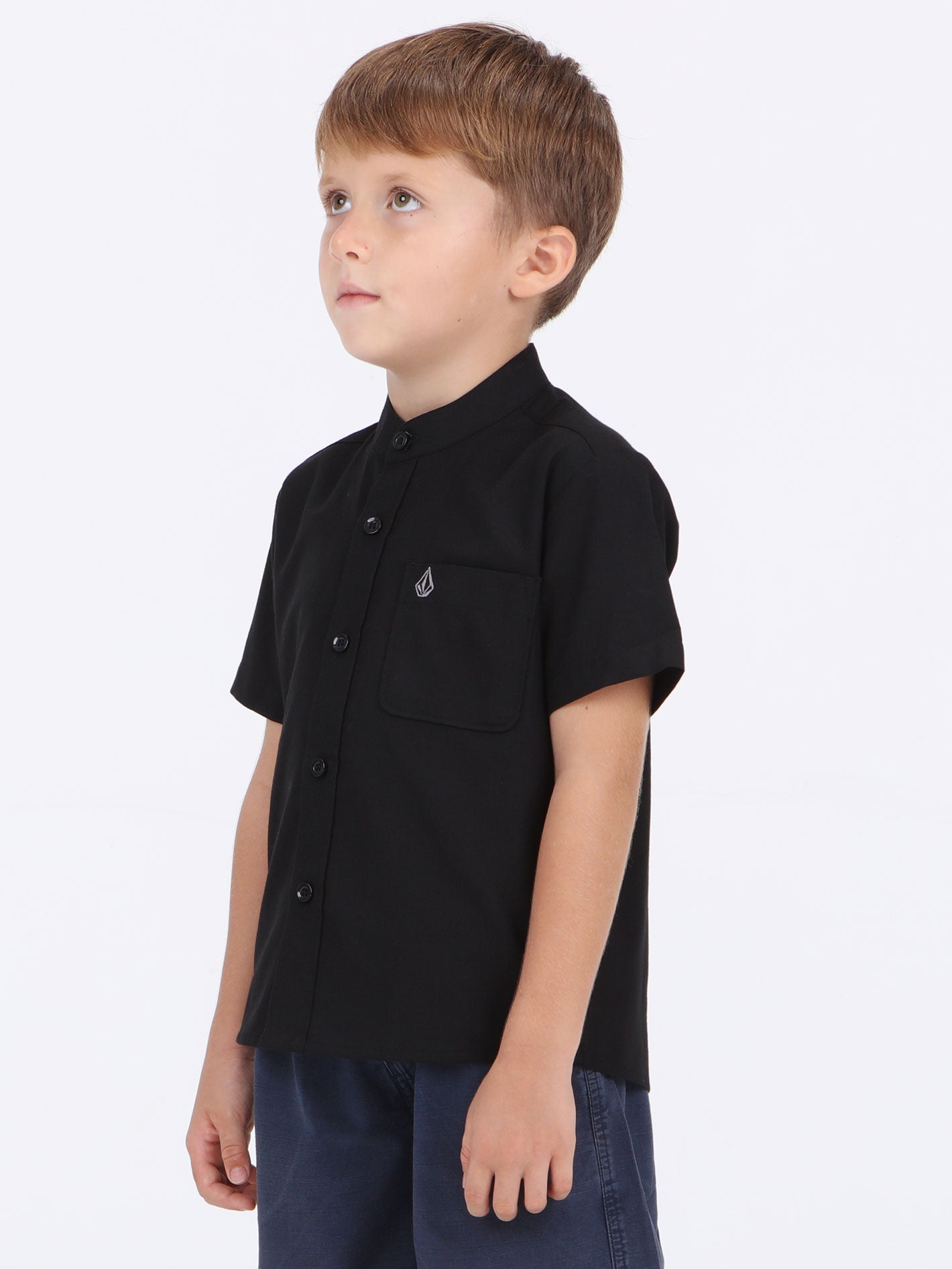 Volcom Little Boys Grover Short Sleeve  Shirt - Black