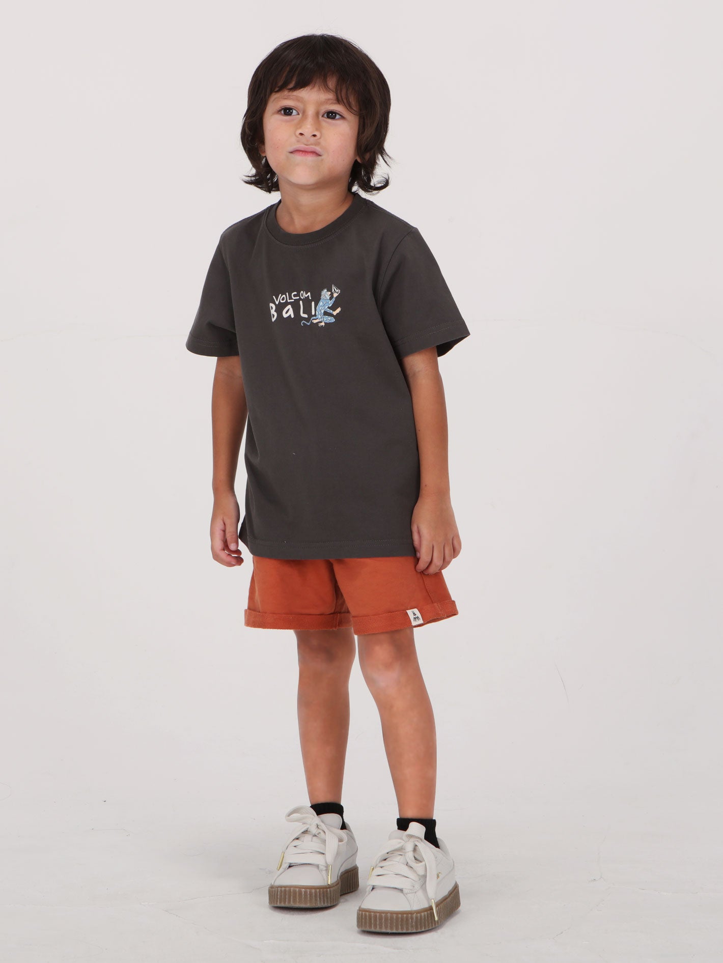 Volcom Little Boys Happy Monkey Tee - Rinsed Black