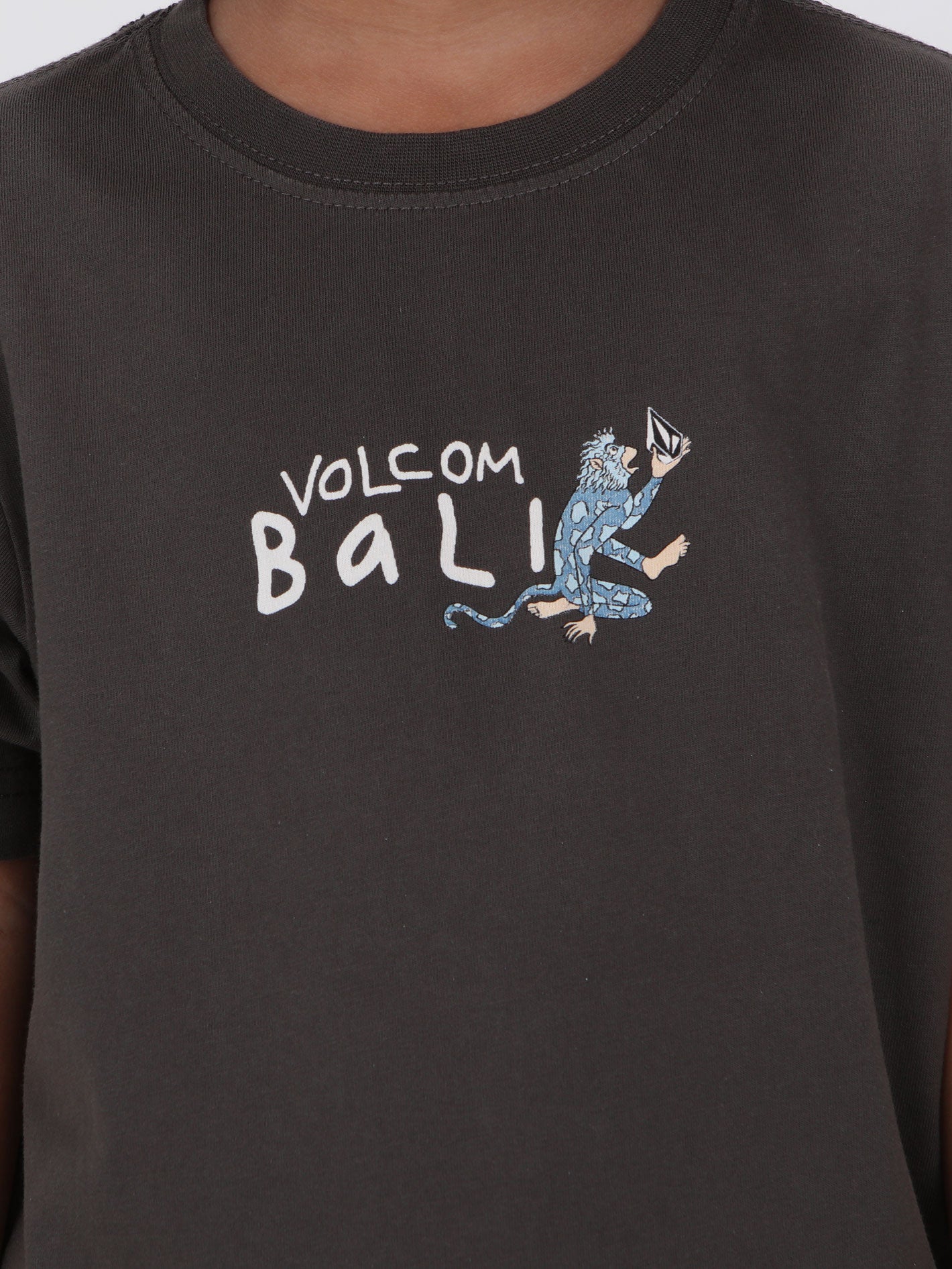 Volcom Little Boys Happy Monkey Tee - Rinsed Black