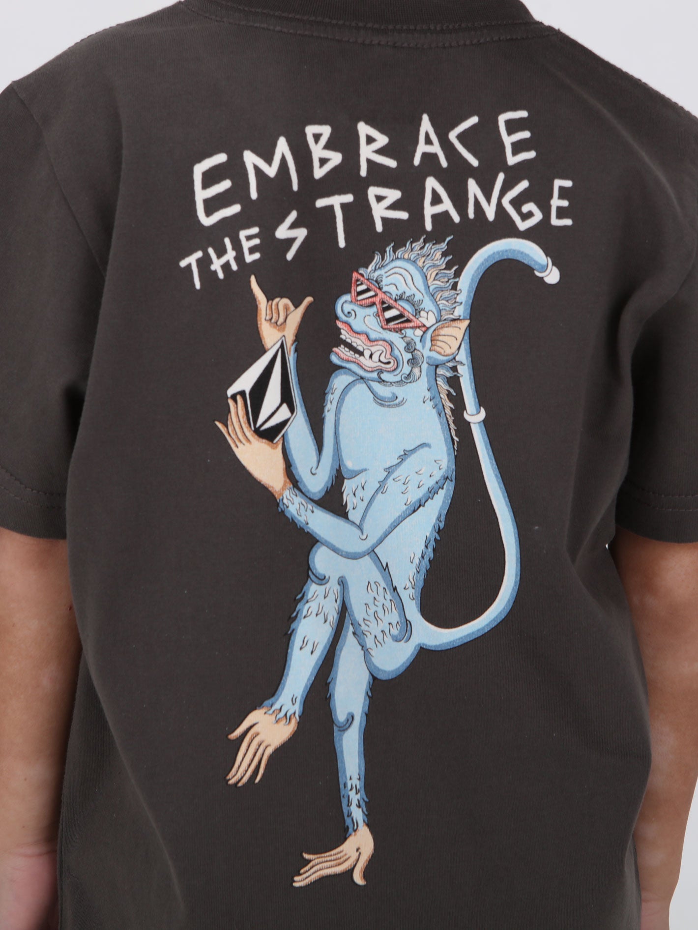 Volcom Little Boys Happy Monkey Tee - Rinsed Black