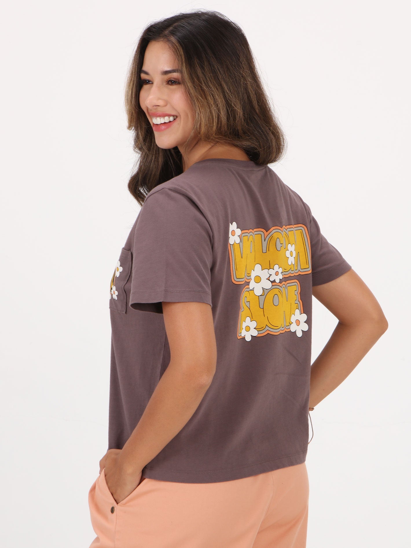 Volcom Pocket Dial Tee Top - Slate Grey