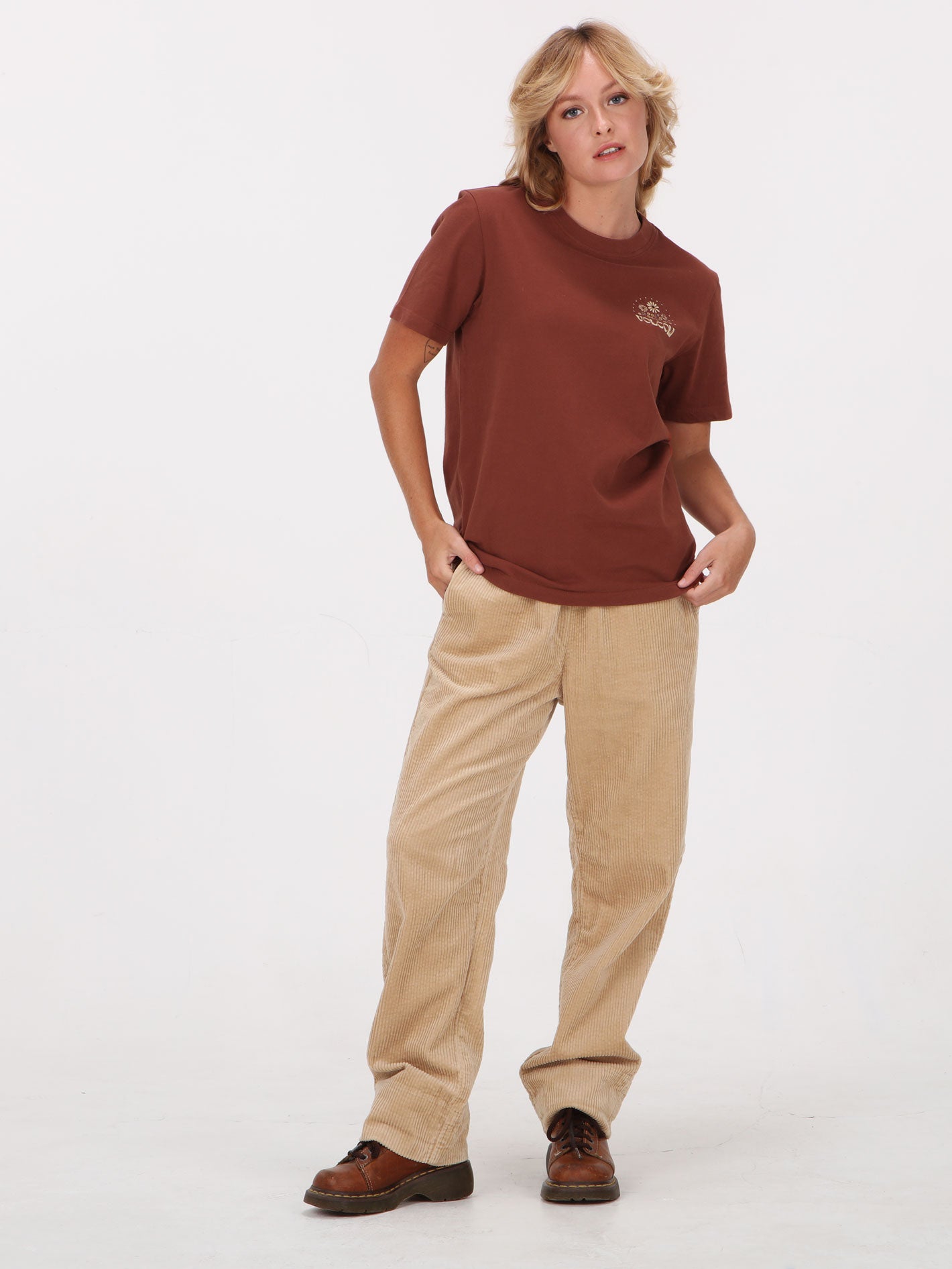 Volcom Lock It Up Tee Top - Cayenne