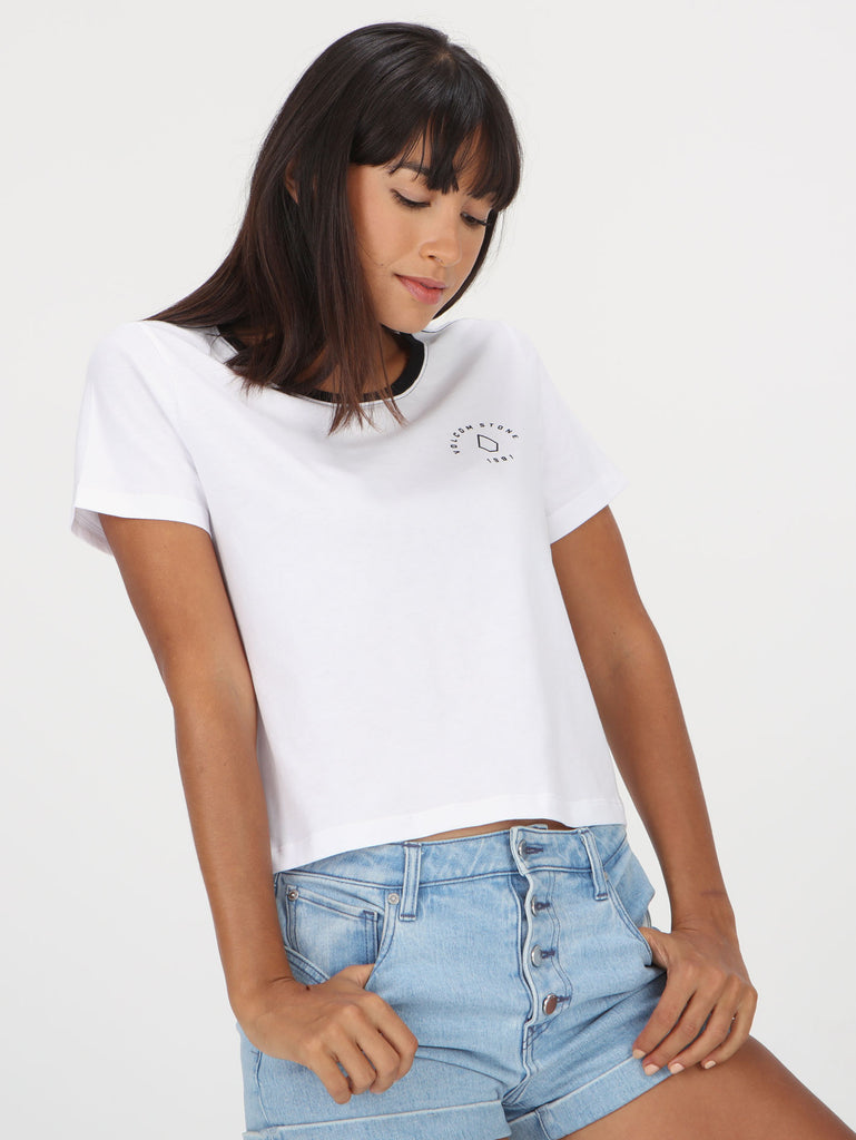 Truly Ringer Tee Top - White