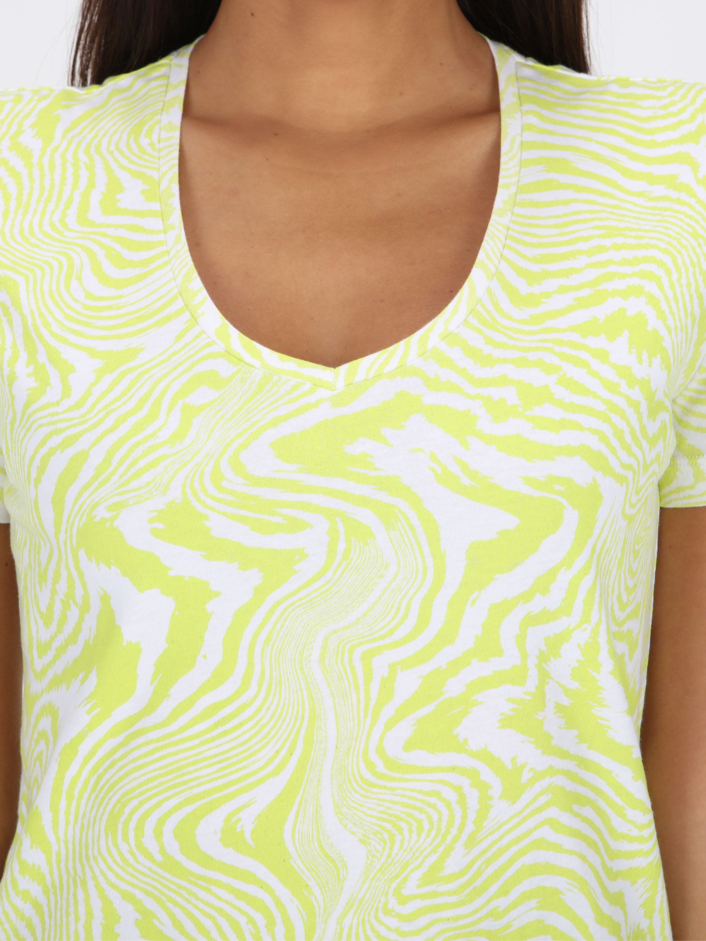 Twisted Zebra Top - Lime