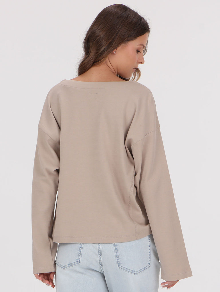 Volcom Only Good Long Sleeve Top - Taupe