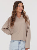 Volcom Only Good Long Sleeve Top - Taupe