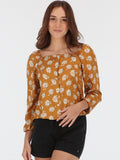 May Be Daisy Long Sleeve Top - BRONZE