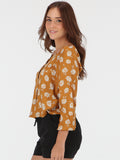 May Be Daisy Long Sleeve Top - Bronze