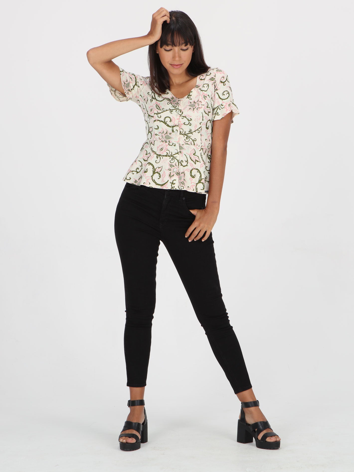 Inspired Short Sleeve Top - Bone