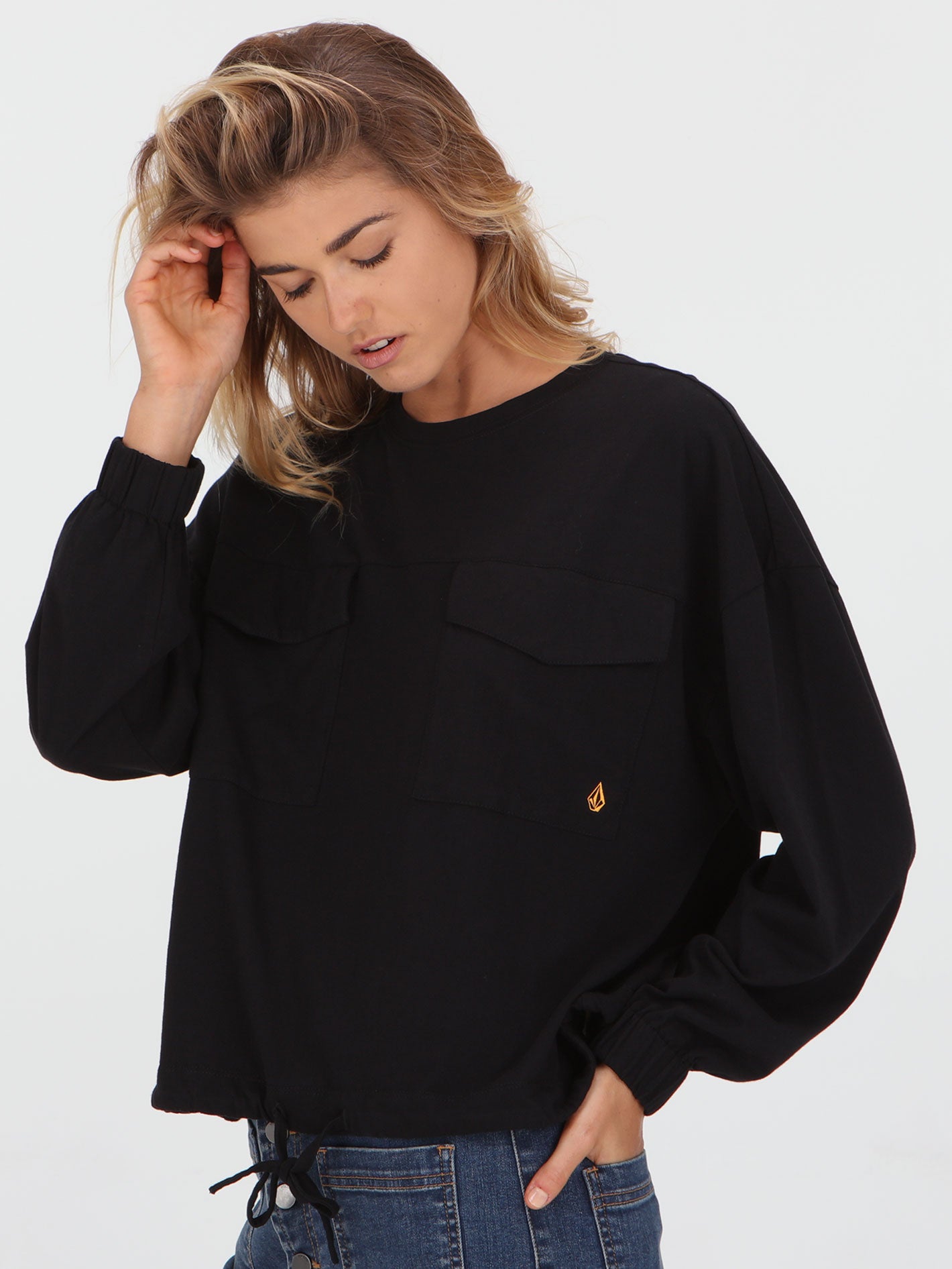 Volcom Stone Stack Long Sleeve Top - Black