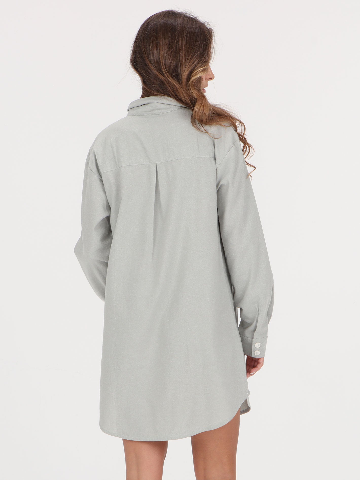 Volcom Beckett Oxford Dress - Seagrass Green