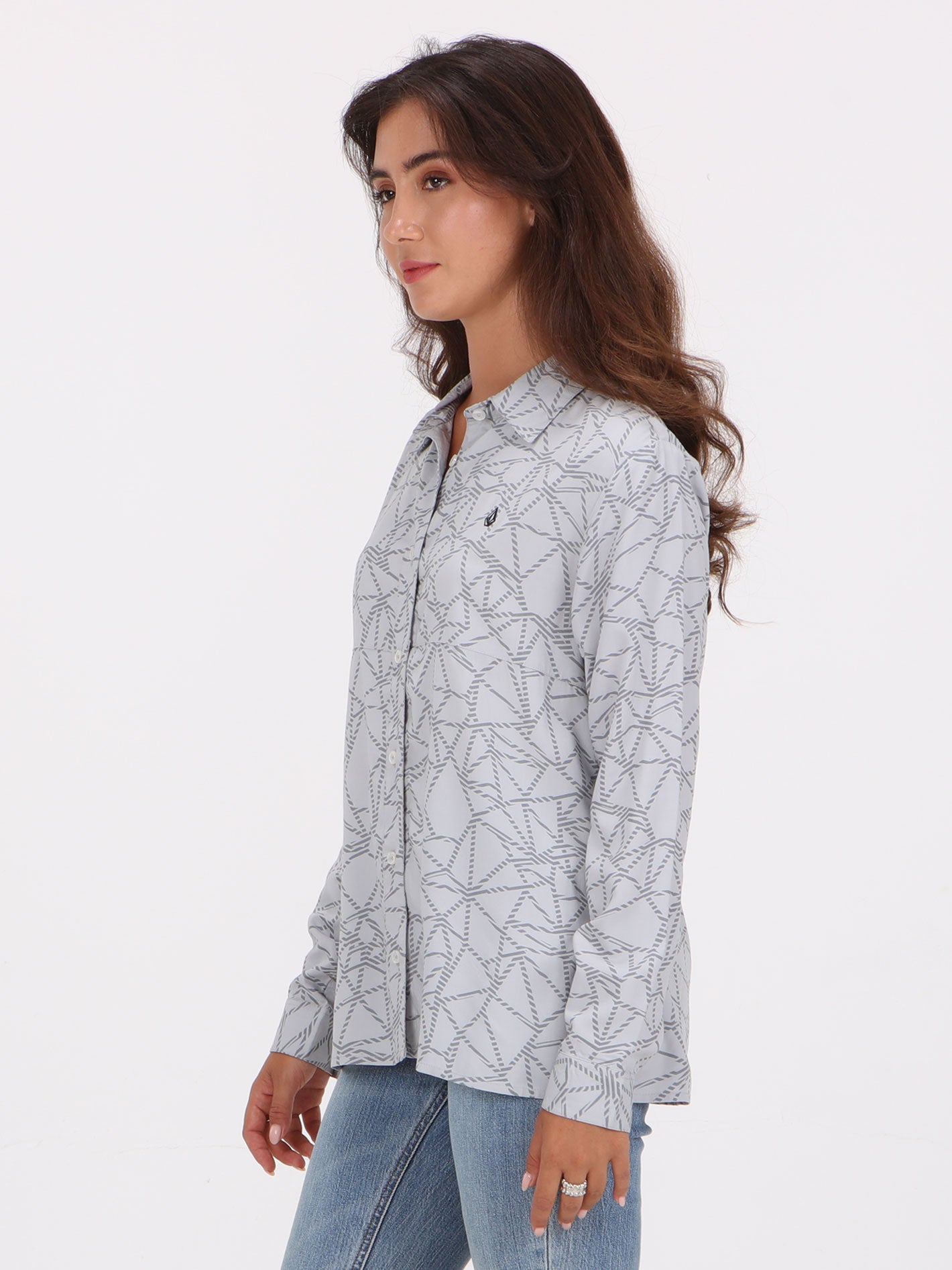 Volcom Ernie Long Sleeve Shirt - Light Grey