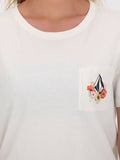 Volcom Pocket Dial Tee Top - Cream