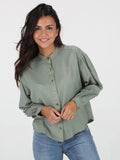 Take It Long Sleeve Top - Light Army