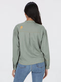 Take It Long Sleeve Top - Light Army