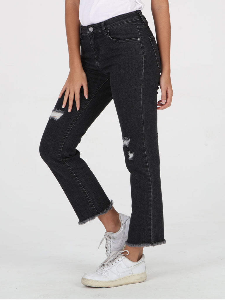 Stoned Straight Fit Jeans - Black