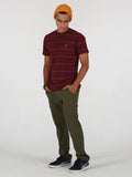 Wordstripe Tee - Port Heather