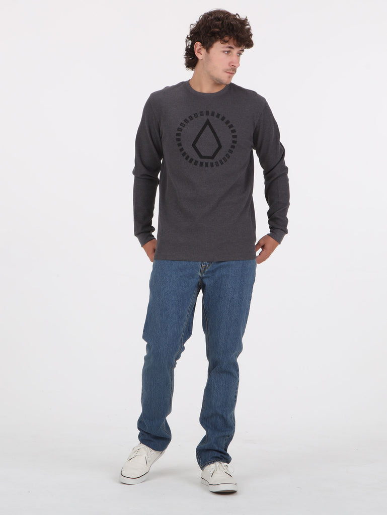 Volcom Frazier Thermal Long Sleeve Top - Charcoal Heather