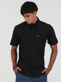 Zebra Distort Short Sleeve Shirt - Black