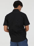 Zebra Distort Short Sleeve Shirt - Black