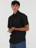 Zebra Distort Short Sleeve Shirt - Black