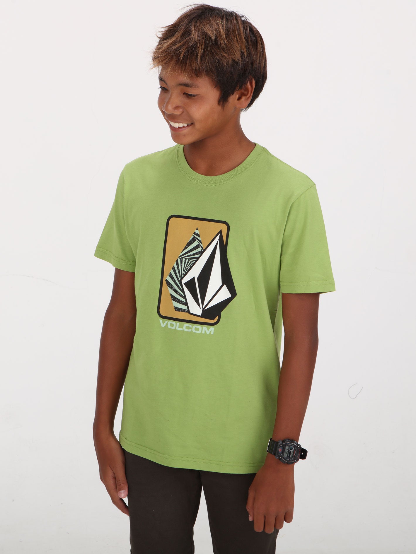 Volcom Big Boys Rampstone Geo Tee - Seaweed Green