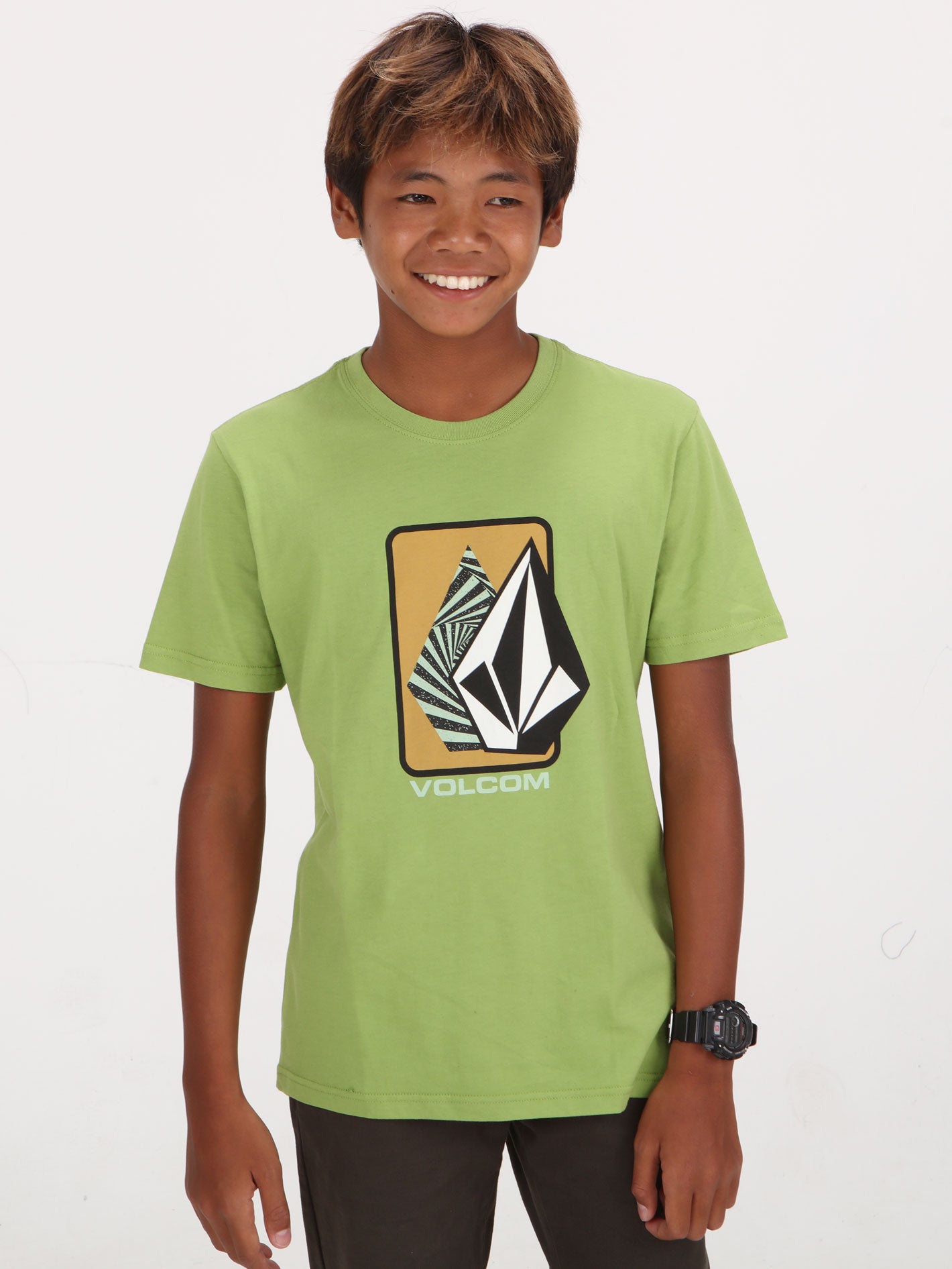 Volcom Big Boys Rampstone Geo Tee - Seaweed Green