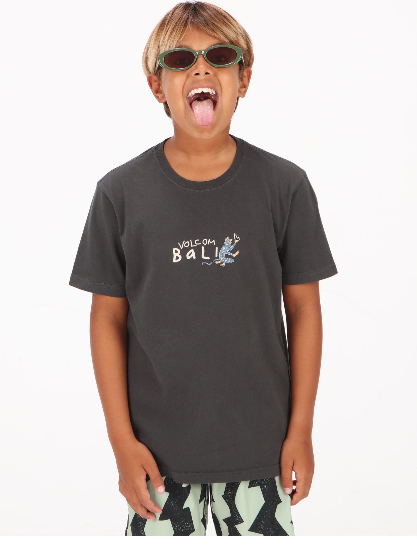 Volcom Big Boys Happy Monkey Tee - Stealth