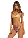 Stripe While Haute Vneck Bikini - Multi