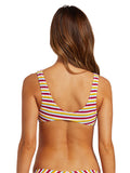 Stripe While Haute Vneck Bikini - Multi