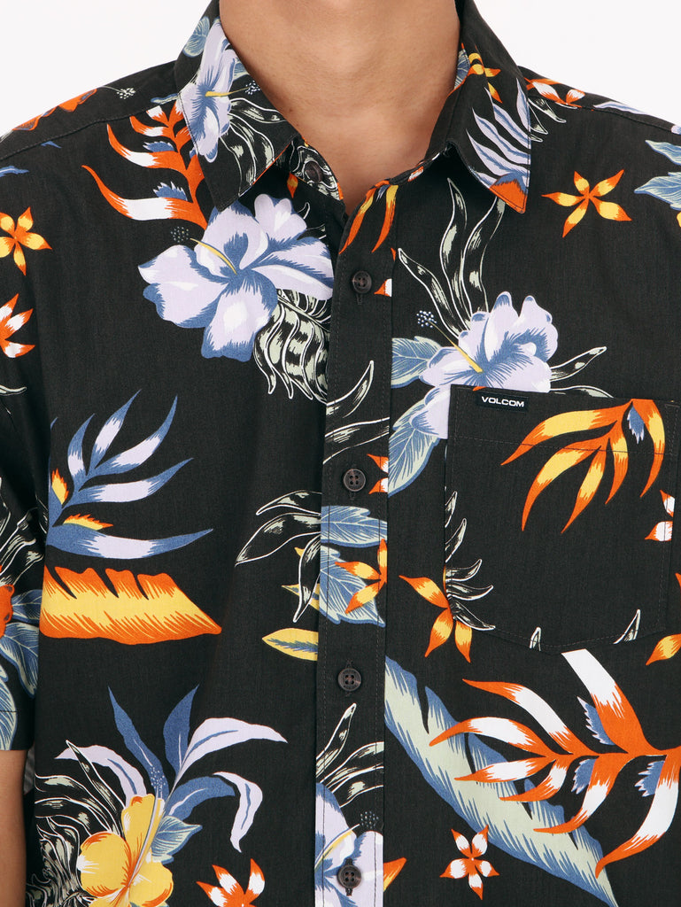 Volcom Sunriser Floral  Short Sleeve Shirt - Stealth