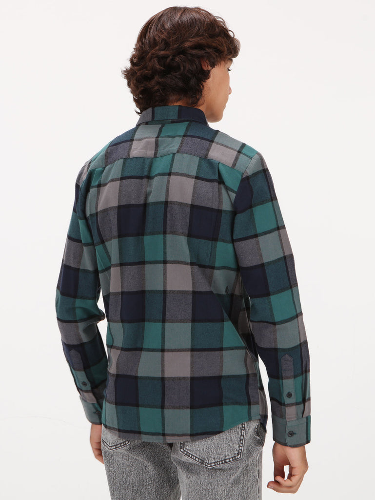 Volcom Caden Plaid Long Sleeve Shirt - Navy