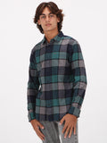 Volcom Caden Plaid Long Sleeve Shirt - Navy