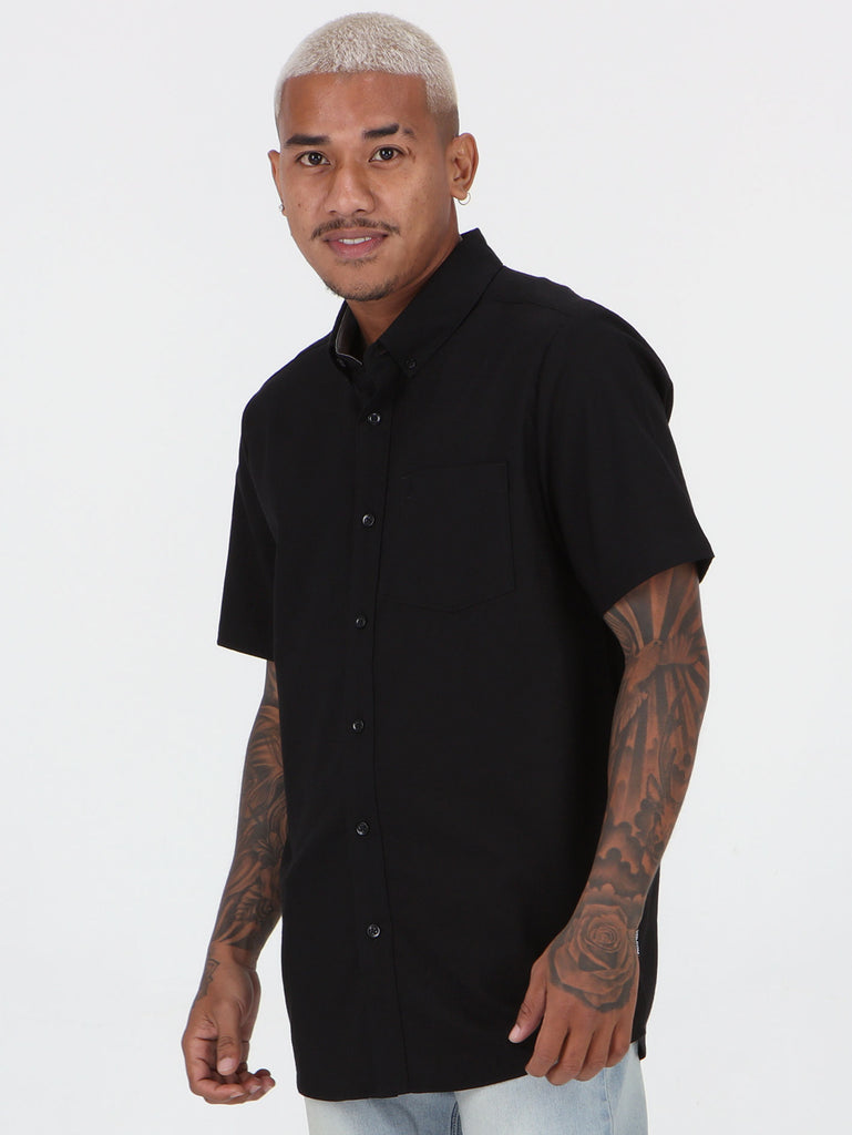 Everett Oxford Short Sleeve Shirt - New Black